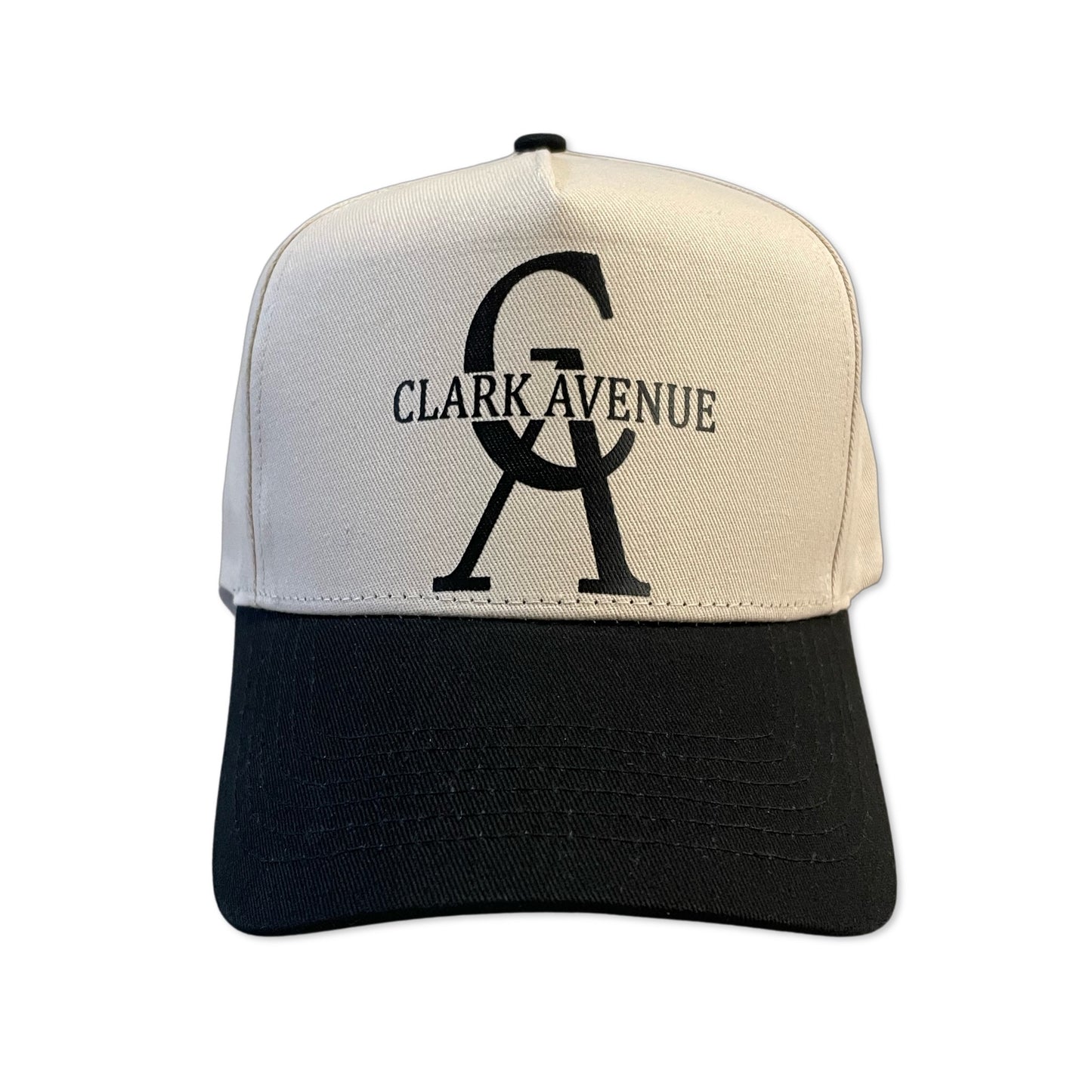 "OFF WHITE" CLARK AVENUE Double "SNAP BACK" (CREAM/BLACK)