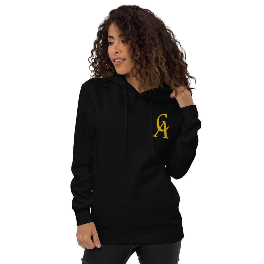 “COZY” Unisex EMBROIDERED logo "HOODIE" (GOLD/BLACK)