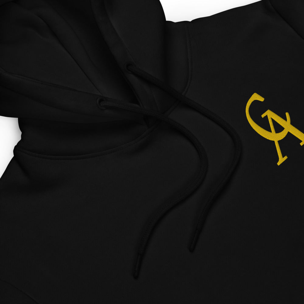 “COZY” Unisex EMBROIDERED logo "HOODIE" (GOLD/BLACK)